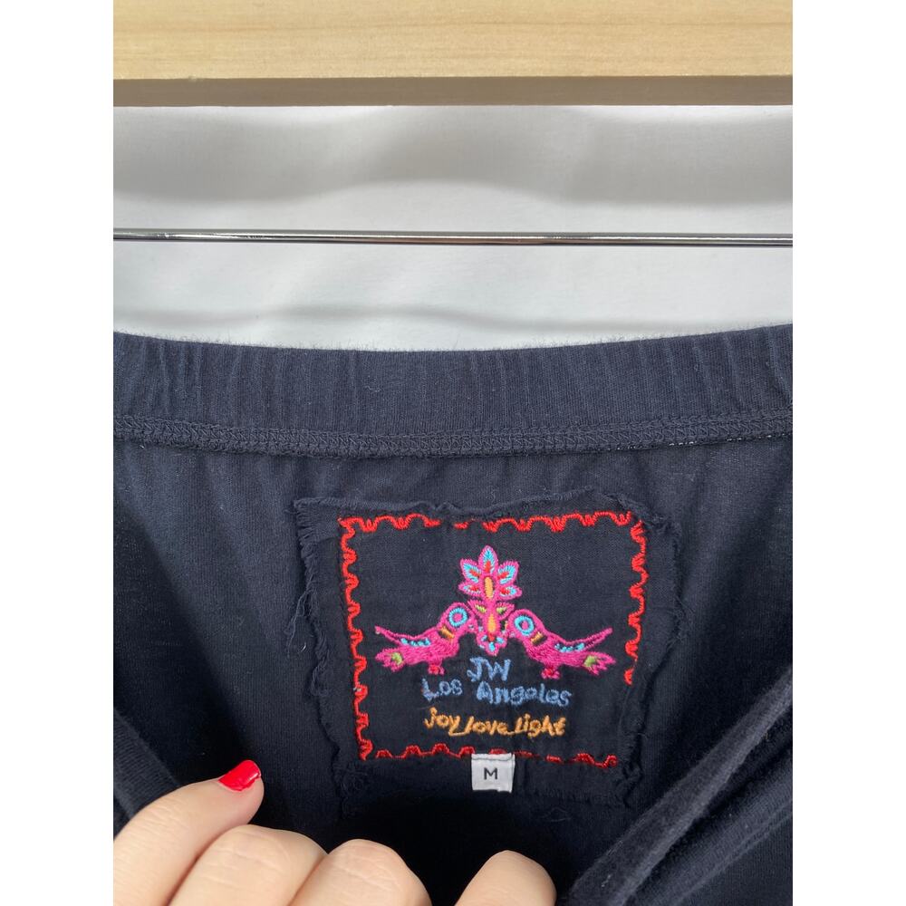 Johnny Was M black Hi-Low Floral Embroidered Skirt - Picture 4 of 4